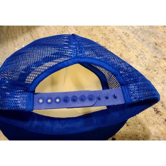 Vintage Durkee Snap Back Mesh Hat Cap . Blue White. One Fit. BBQ Cooking - Picture 6 of 6